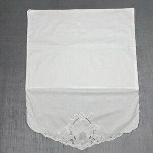 Vtg Pillowcase Handmade White Cotton Lace Envelope Closure Dainty Cottage 20x27